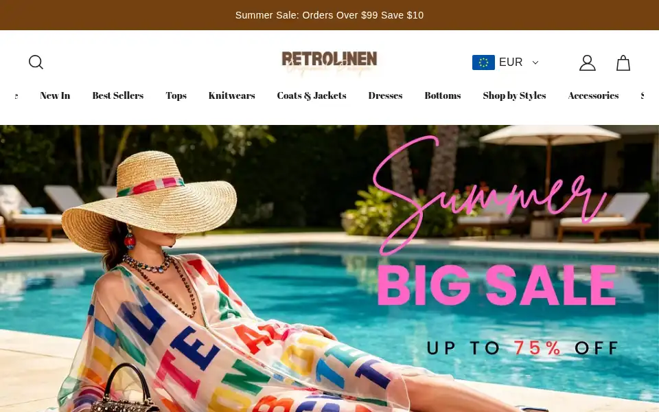 Screenshot of retrolinen.com