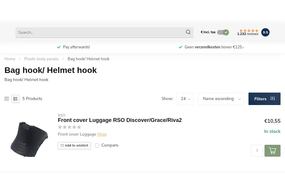 Screenshot of retroscooteronderdelen.nl
