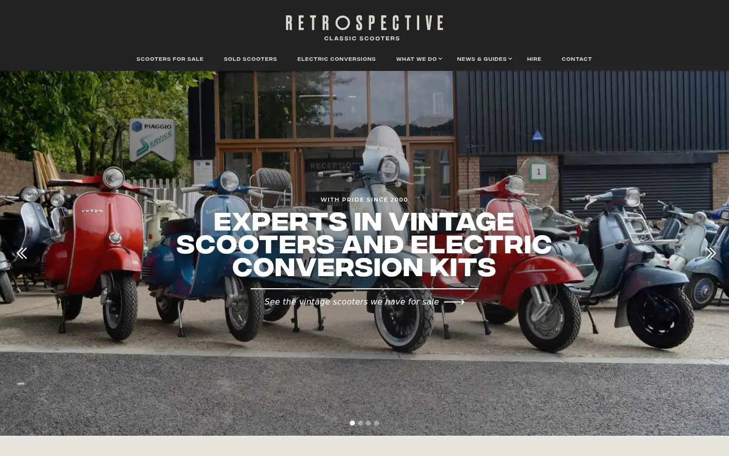 Screenshot of retrospectivescooters.com