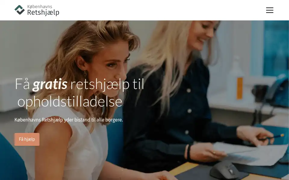 Screenshot of retshjaelpen.dk