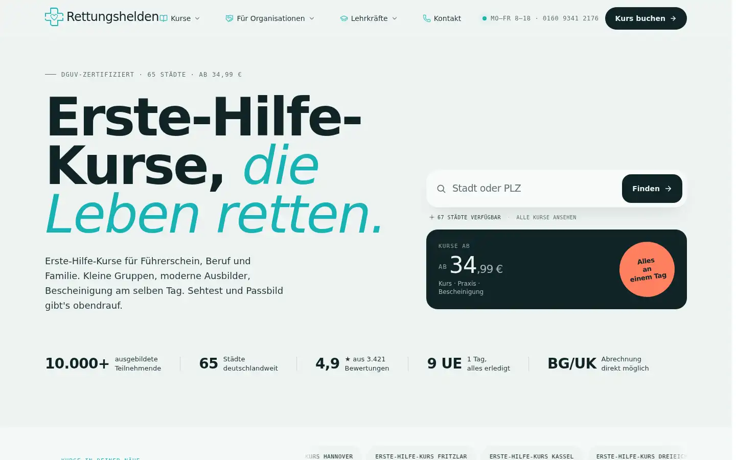 Screenshot of rettungshelden.com