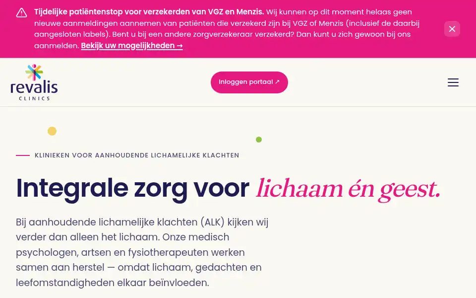 Screenshot of revalis.nl