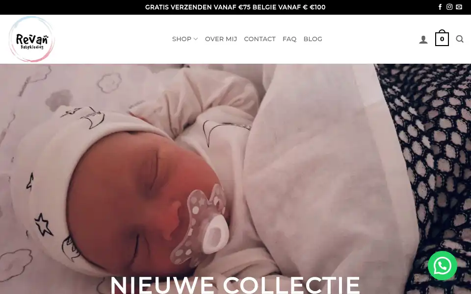 Screenshot of revanbabykleding.nl