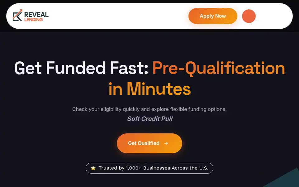 Screenshot of reveallending.com