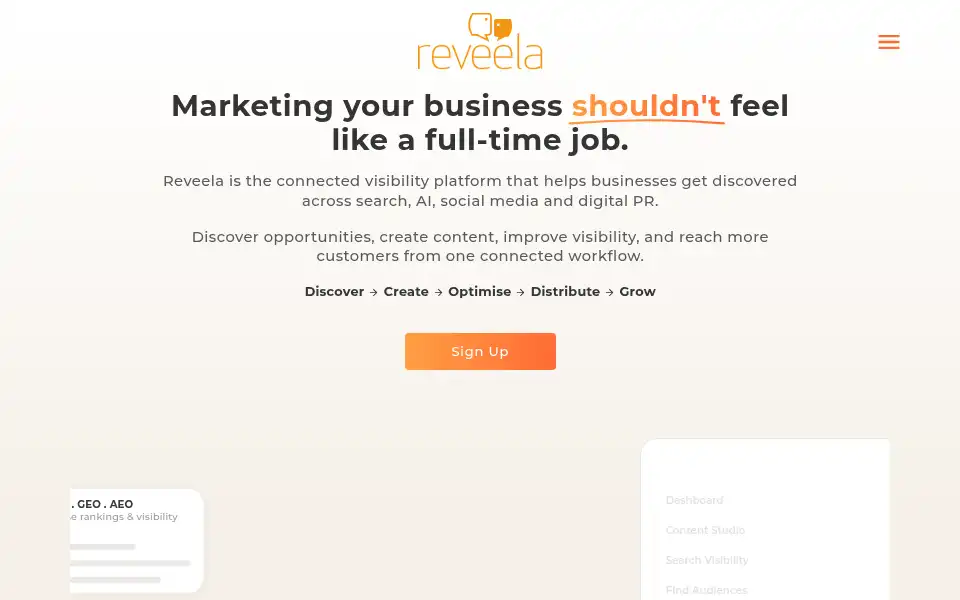 Screenshot of reveela.com