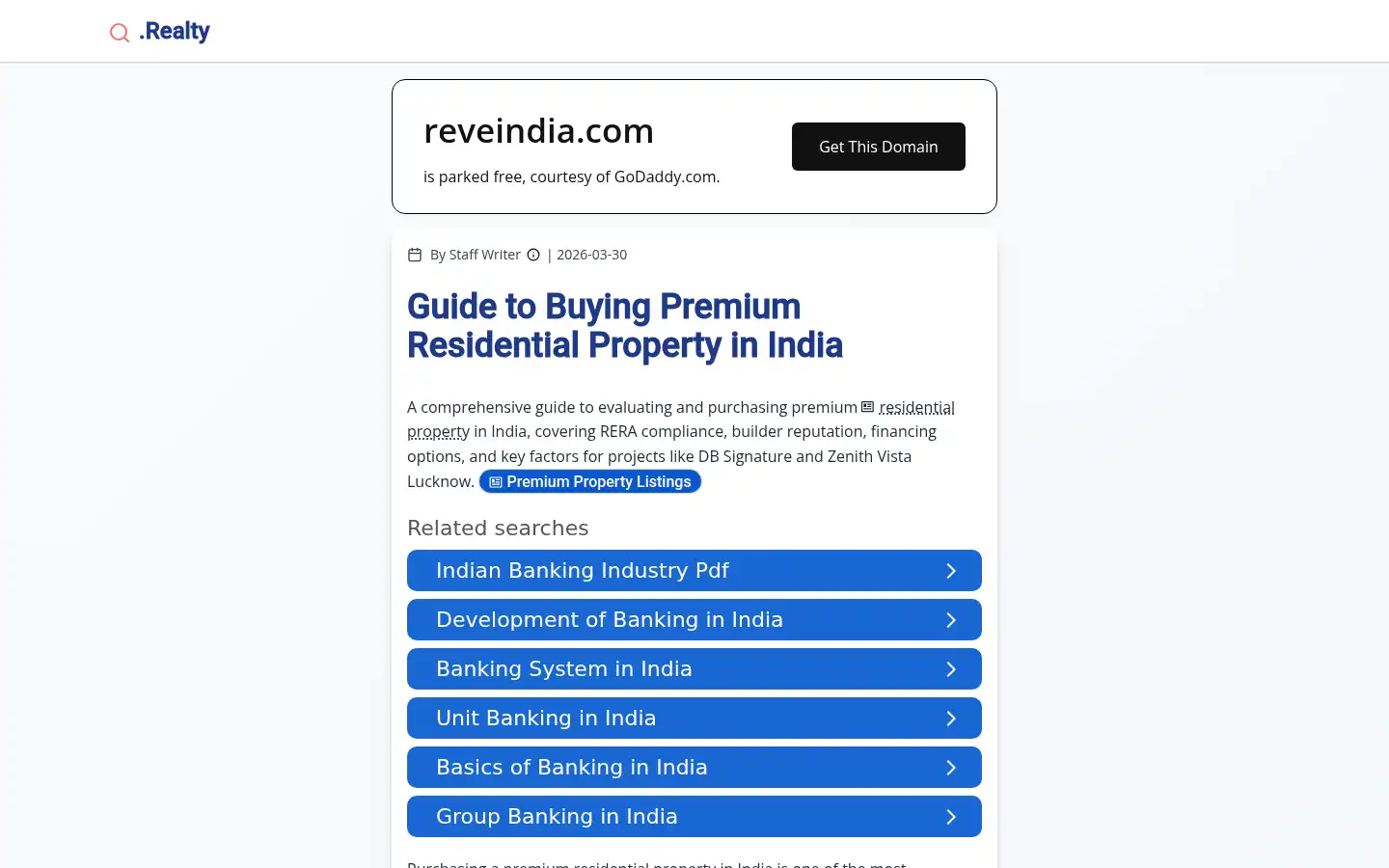 Screenshot of reveindia.com
