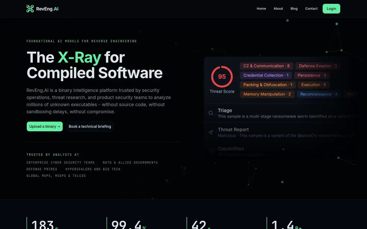 Screenshot of reveng.ai