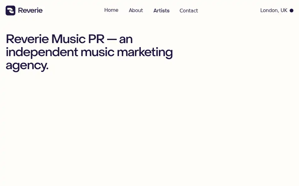 Screenshot of reveriemusicpr.com