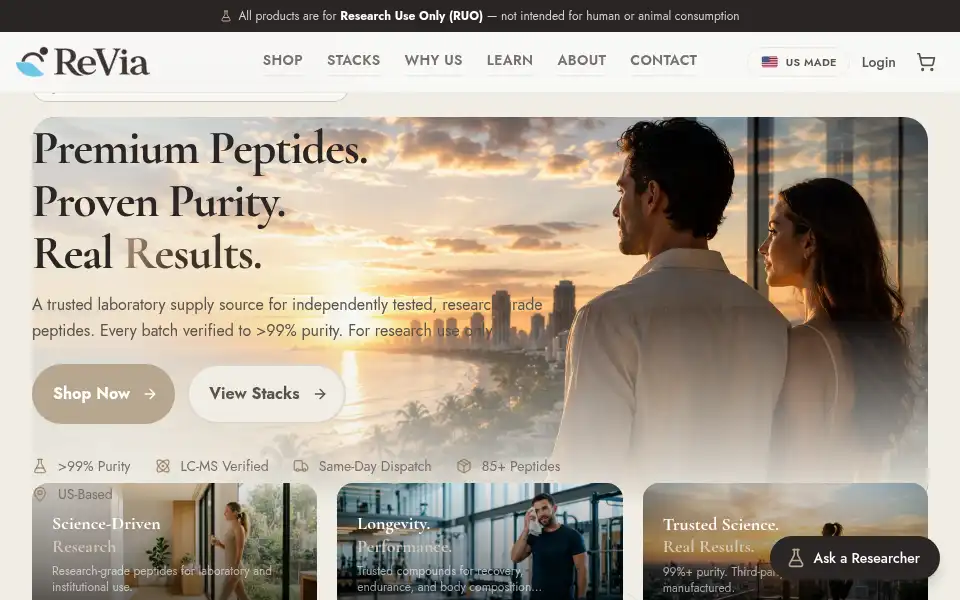 Screenshot of revialife.com