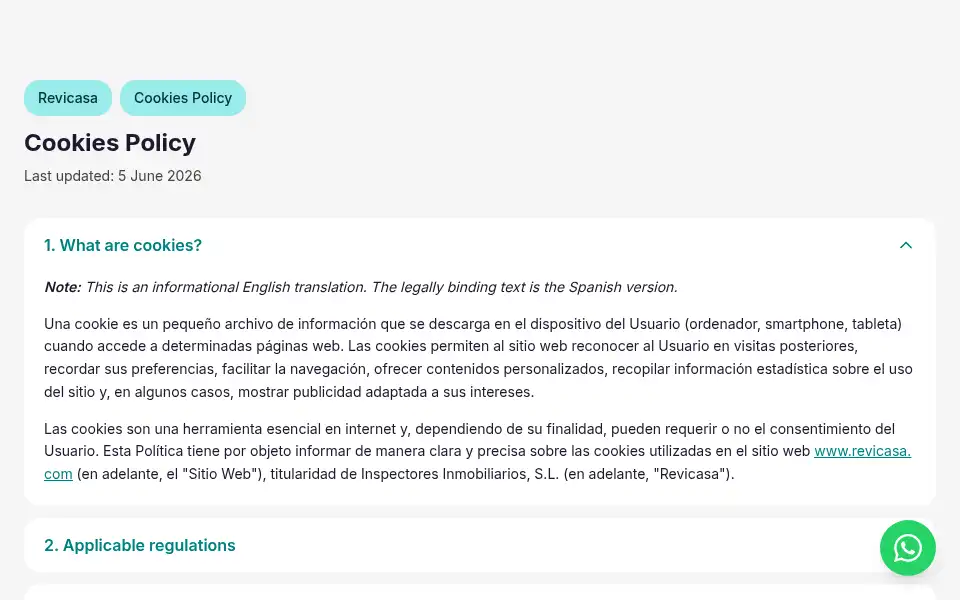 Screenshot of revicasa.com