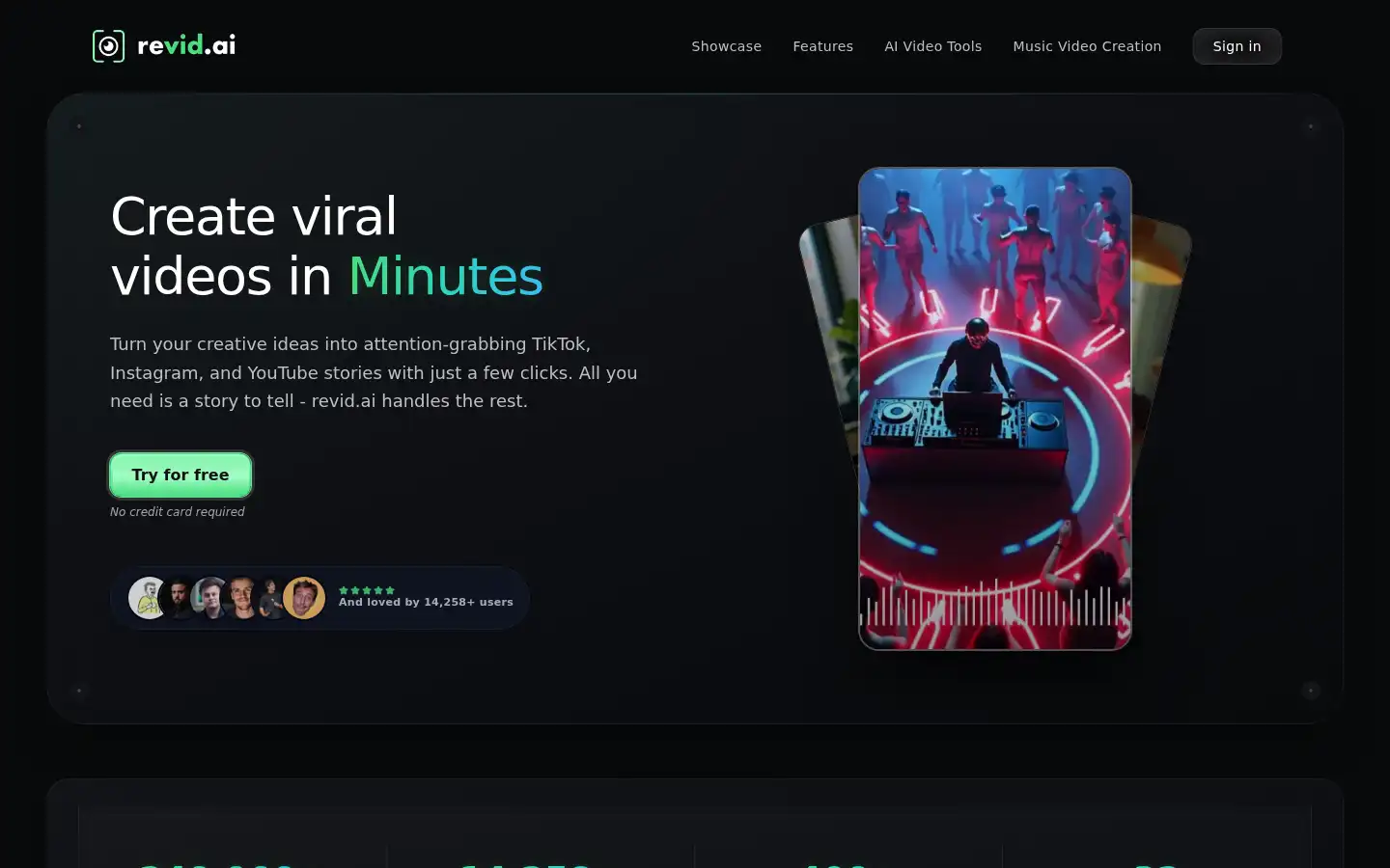 Screenshot of revid.ai