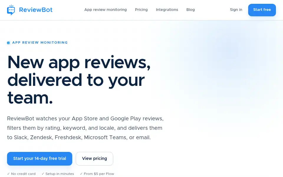 Screenshot of reviewbot.io