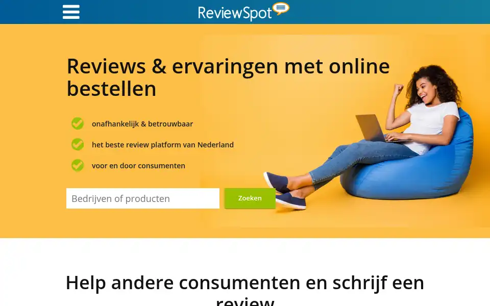 Screenshot of reviewspot.nl