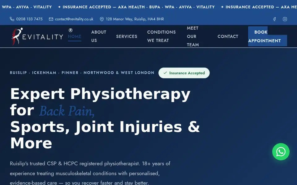 Screenshot of revitality.co.uk