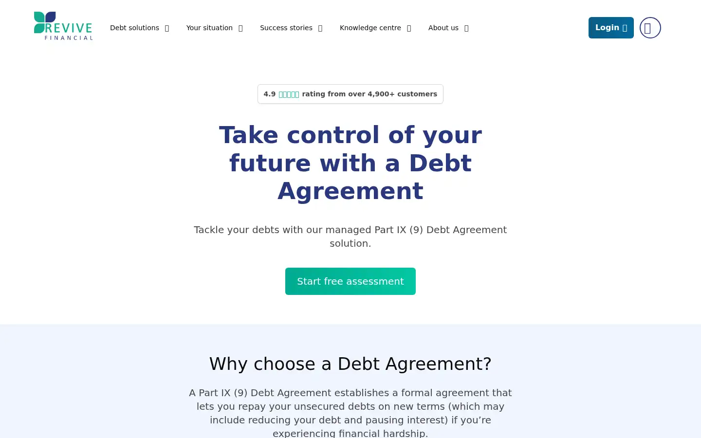 Screenshot of revivefinancial.com.au