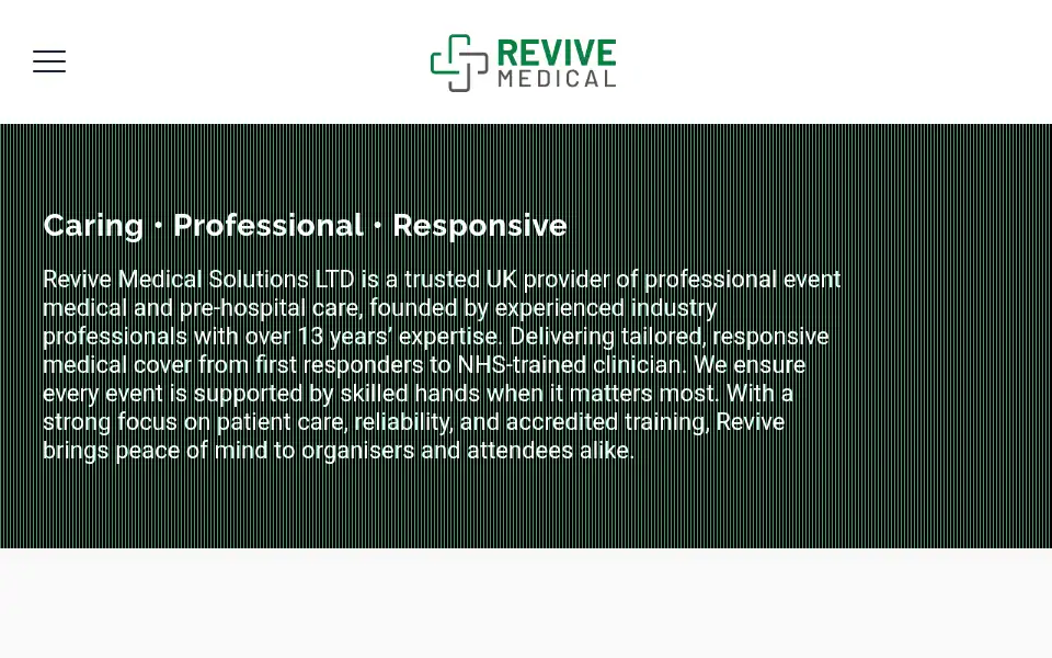 Screenshot of revivemedical.uk