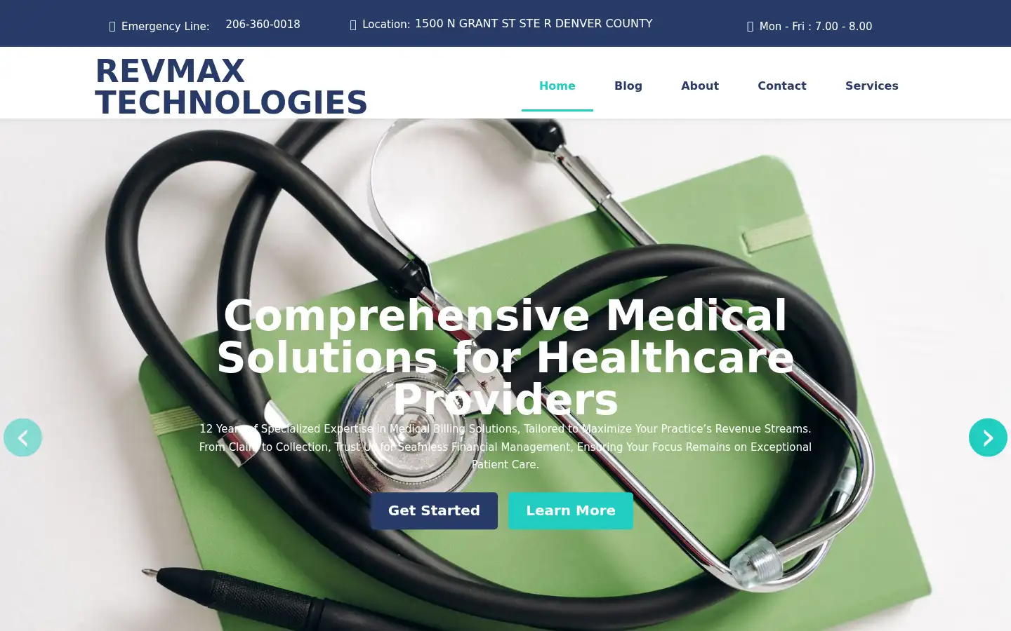 Screenshot of revmaxtechnologies.com