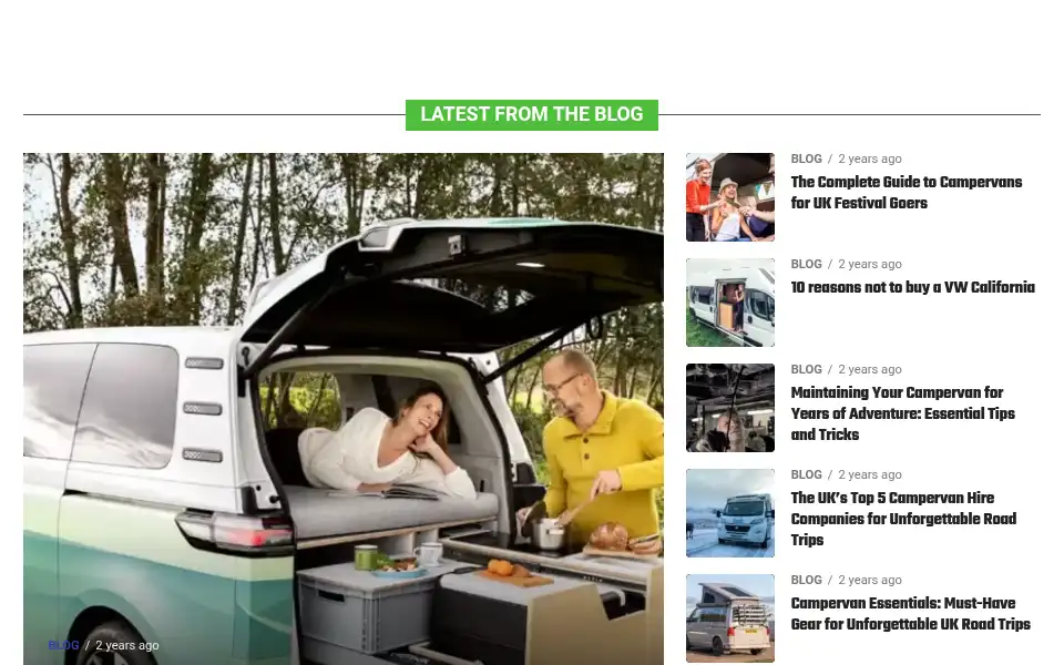 Screenshot of revolutioncampers.co.uk
