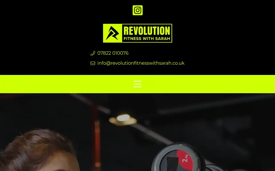 Screenshot of revolutionfitnesswithsarah.co.uk