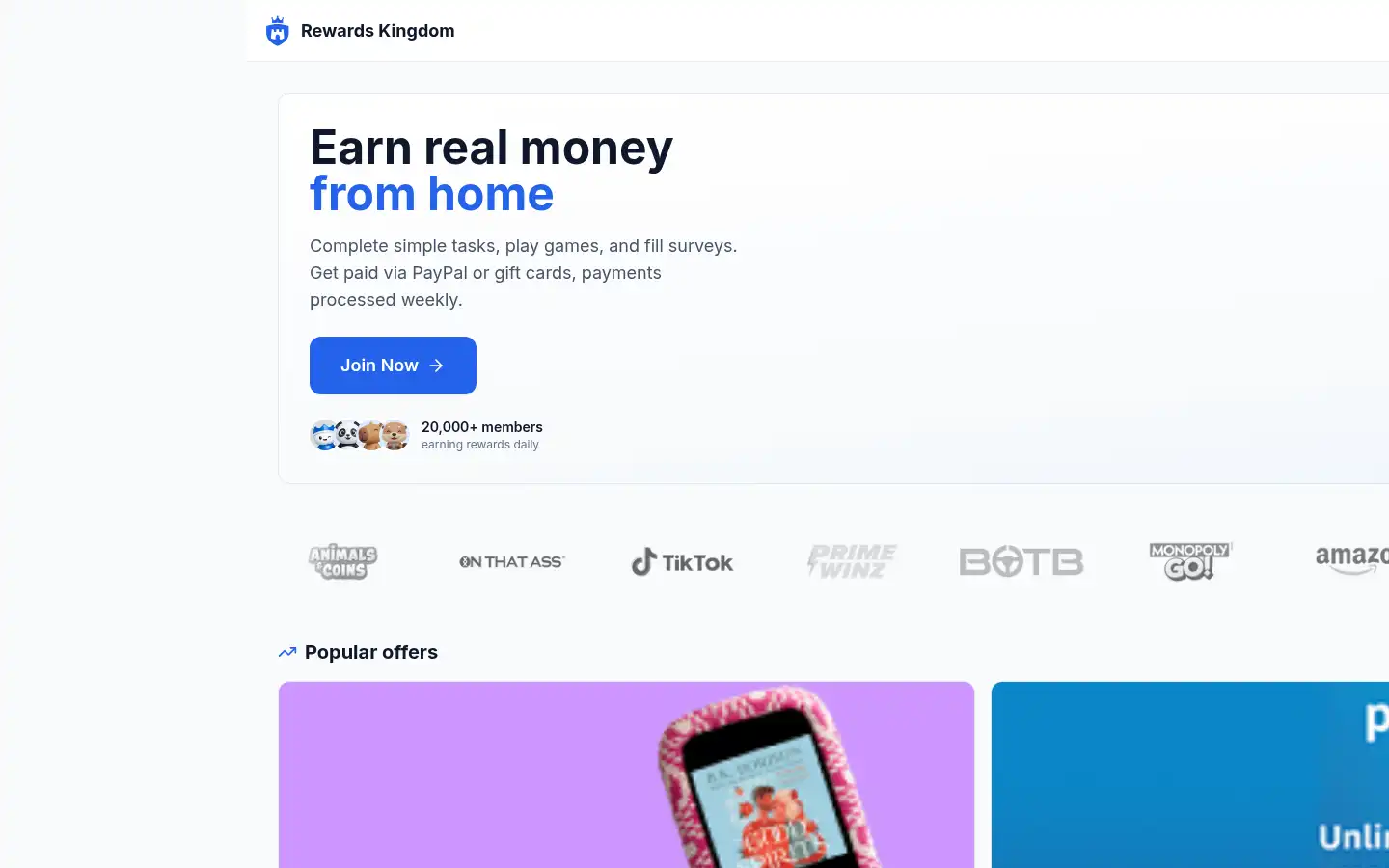 Screenshot of rewardskingdom.co.uk
