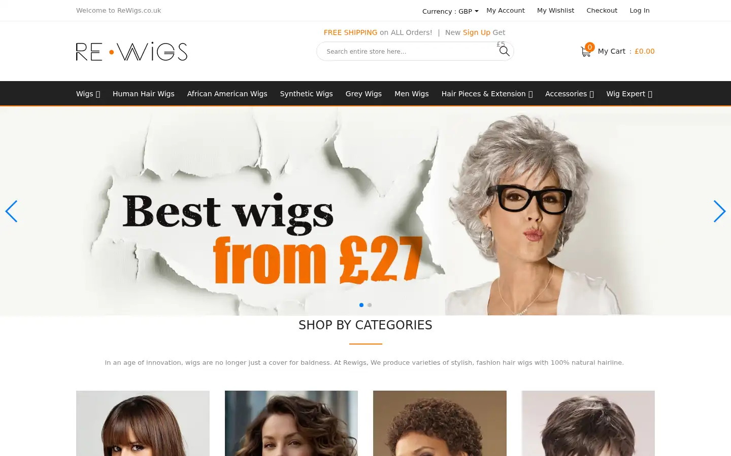 Screenshot of rewigs.co.uk