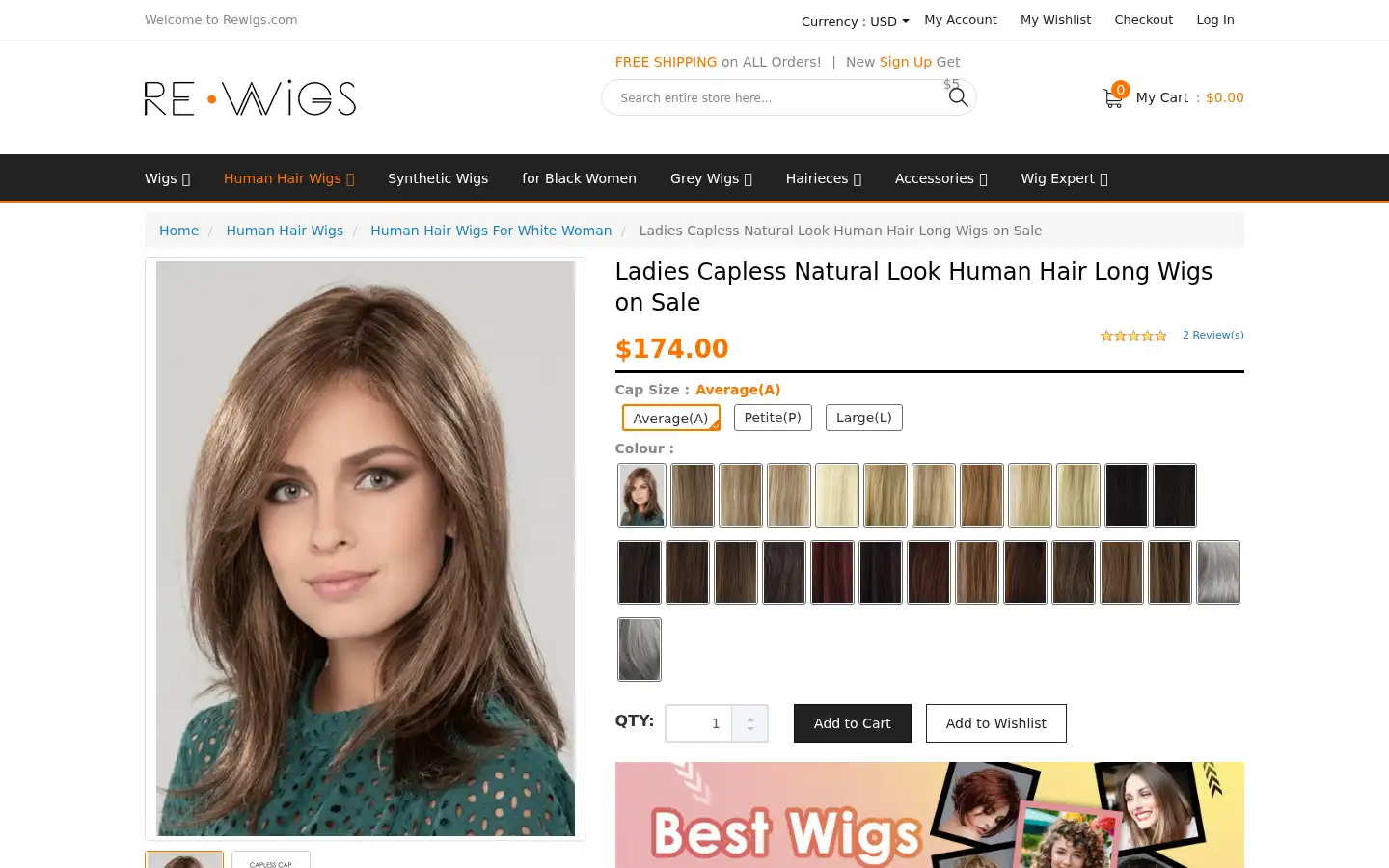 Screenshot of rewigs.com