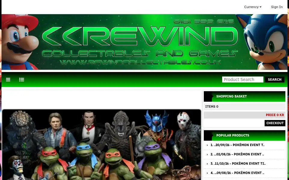 Screenshot of rewindcollectables.co.uk