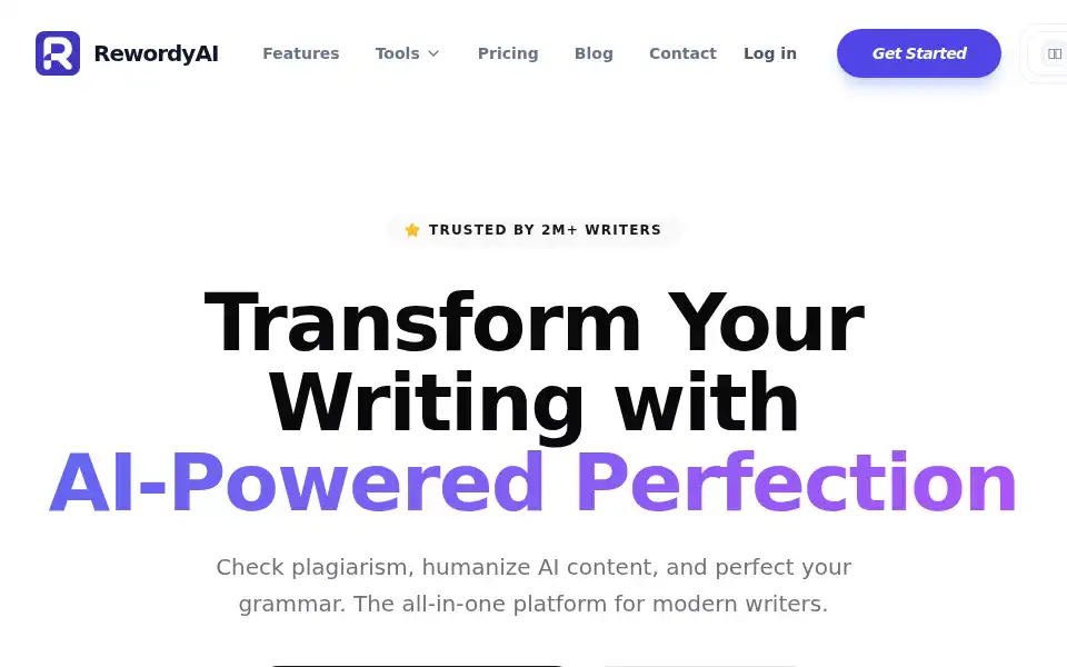 Screenshot of rewordyai.com