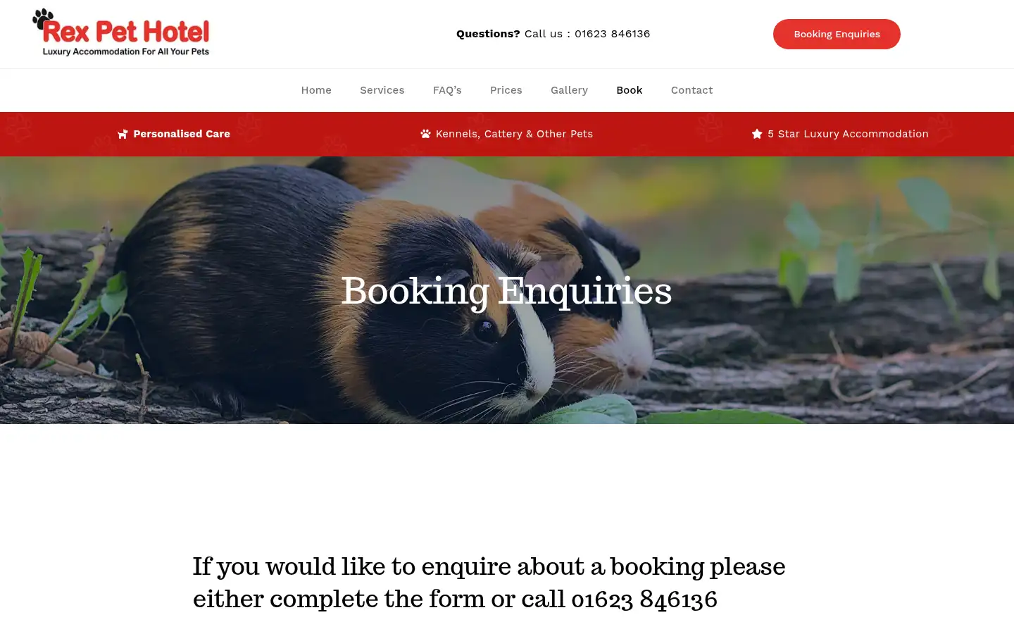 Screenshot of rex-pet-hotel.co.uk