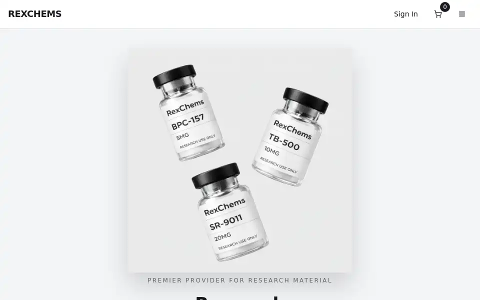Screenshot of rexchems.bio