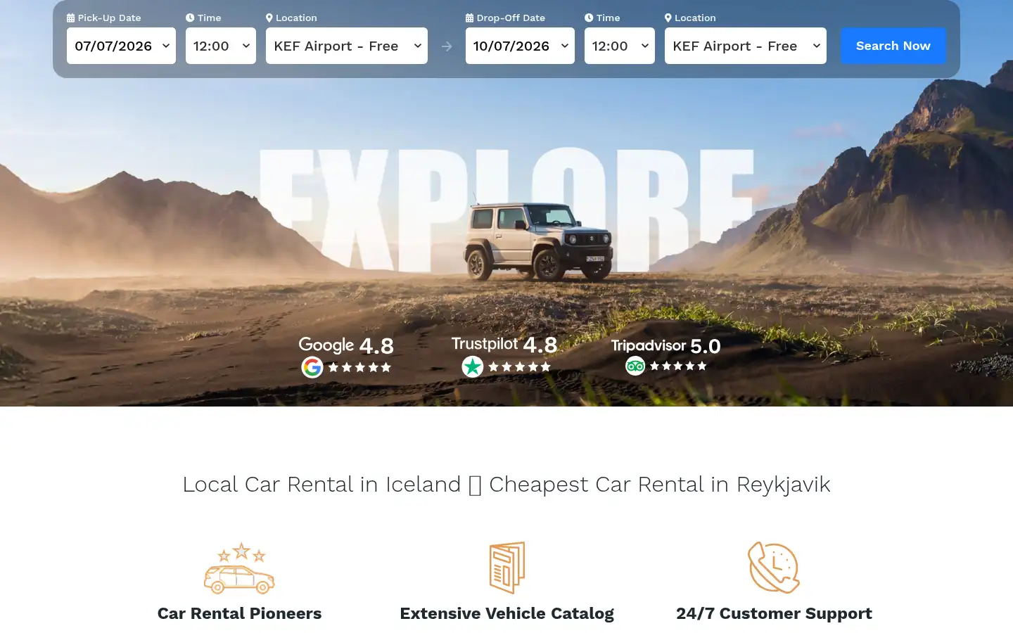 Screenshot of reykjavikcars.com