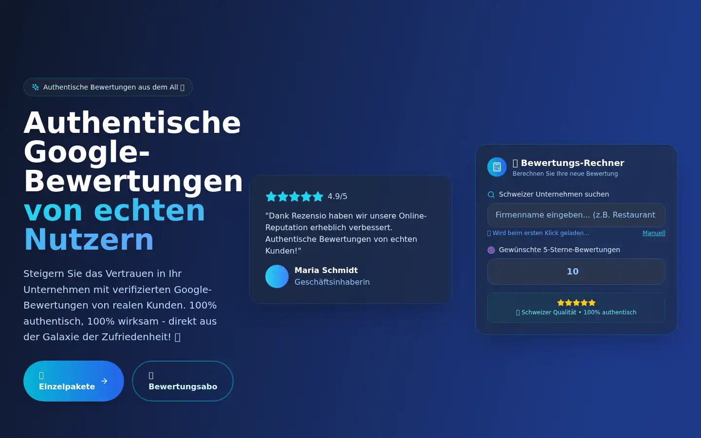 Screenshot of rezensio.ch