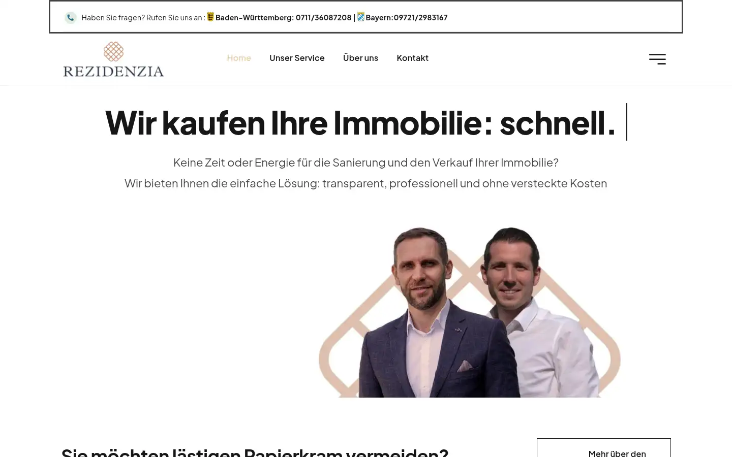Screenshot of rezidenzia.de