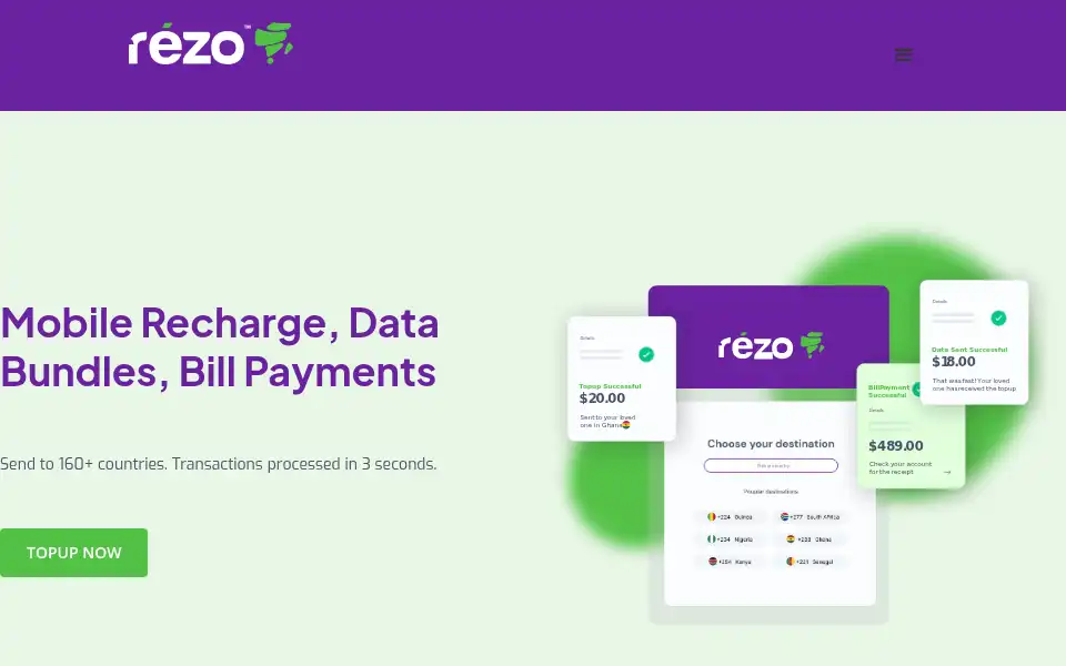 Screenshot of rezo.money