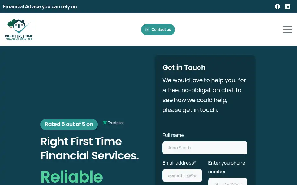 Screenshot of rftfinancialservices.co.uk