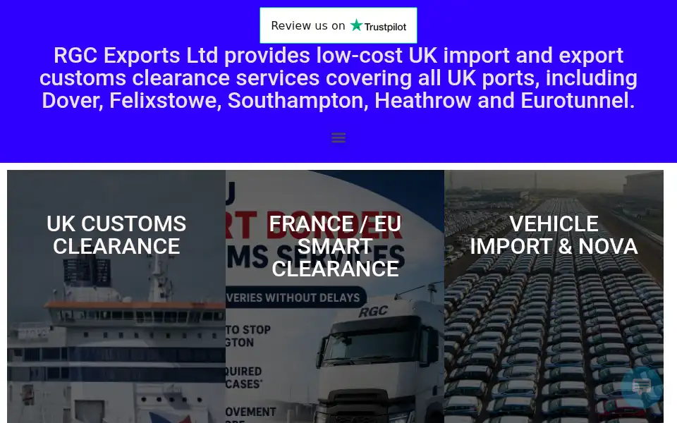 Screenshot of rgcexports.co.uk