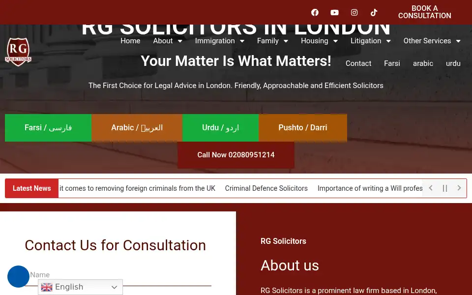 Screenshot of rgsolicitors.com