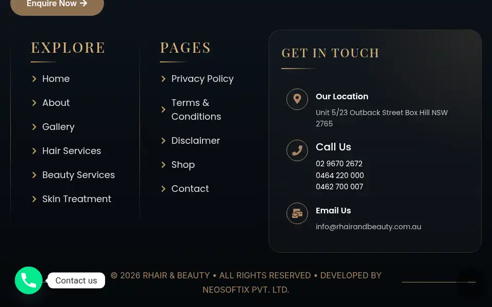 Screenshot of rhairandbeauty.com.au