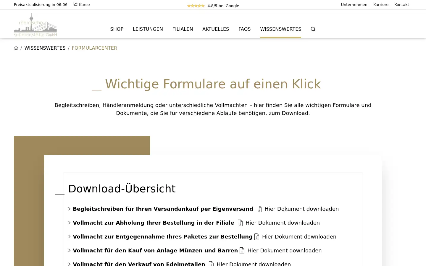 Screenshot of rheinische-scheidestaette.de