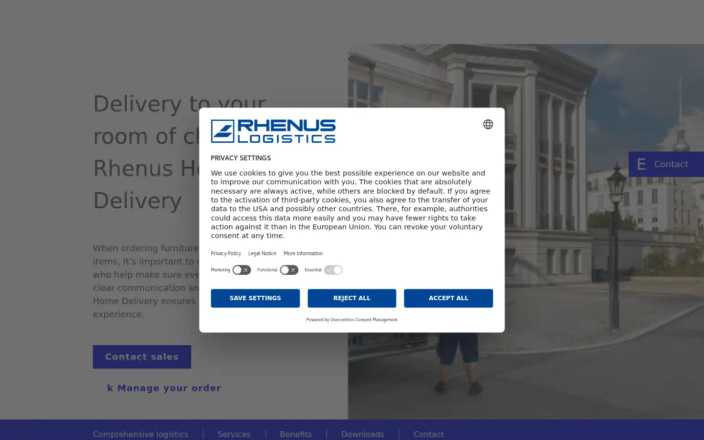 Screenshot of rhenus-home-delivery.co.uk