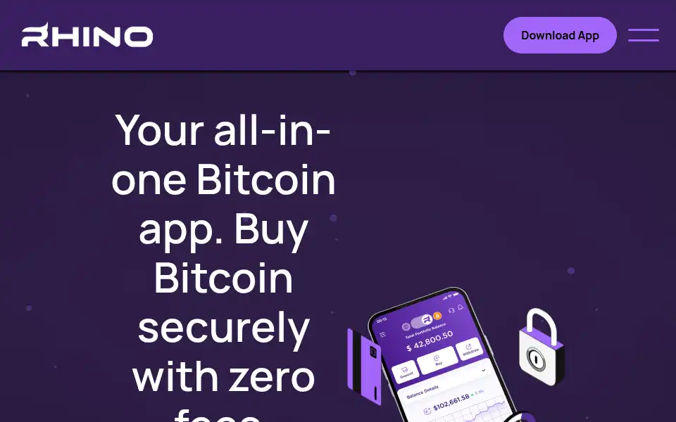Screenshot of rhinobitcoin.com