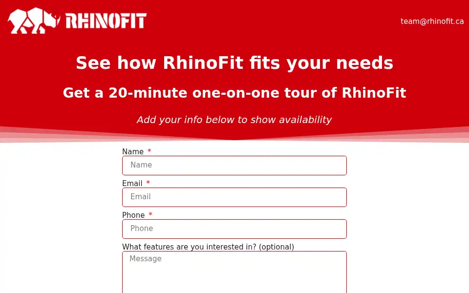Screenshot of rhinofit.ca