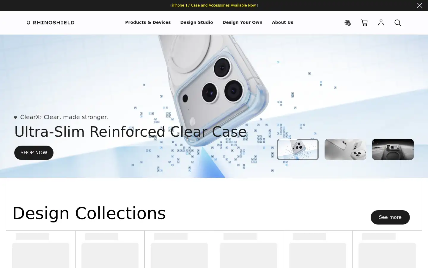 Screenshot of rhinoshield.co