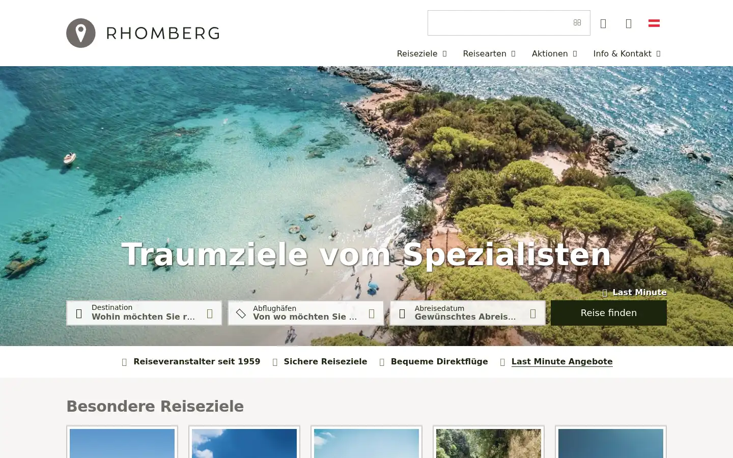 Screenshot of rhomberg-reisen.com