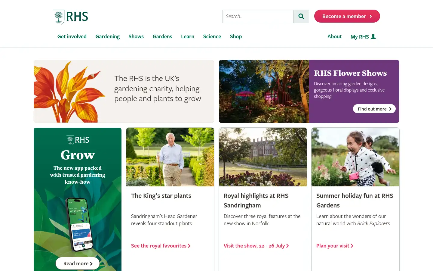 Screenshot of rhs.org.uk