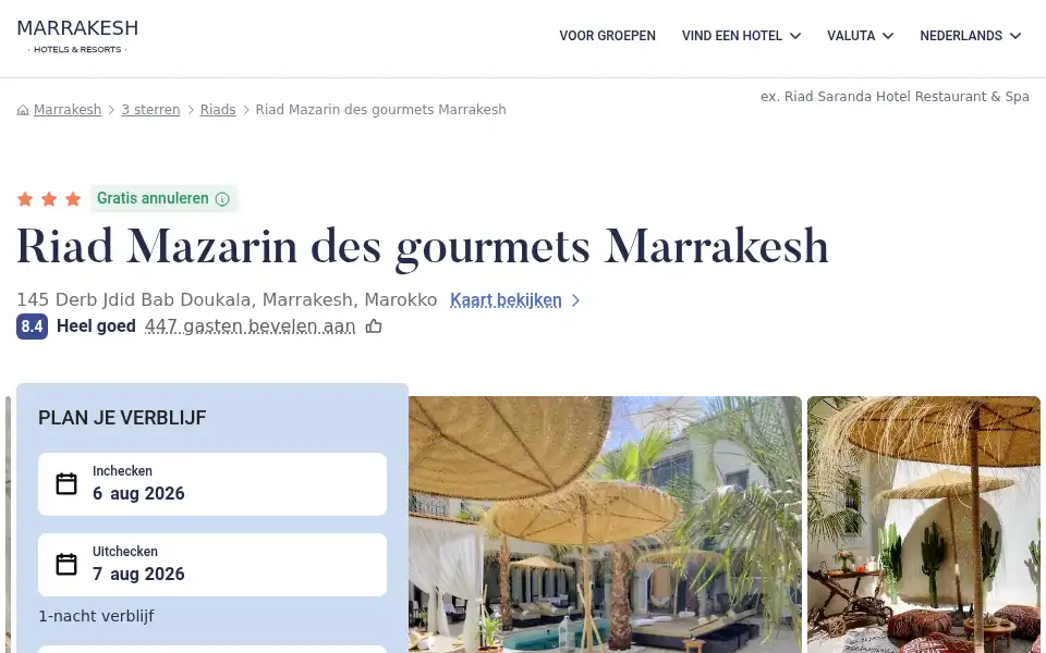Screenshot of riad-sokera-hotel-restaurant-spa.hotelsmarrakech.net