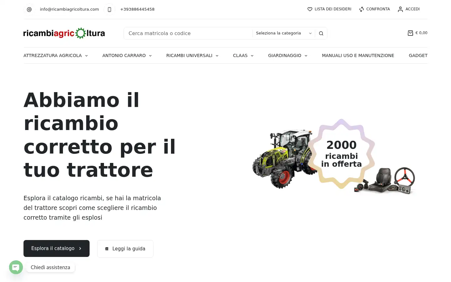 Screenshot of ricambiagricoltura.com