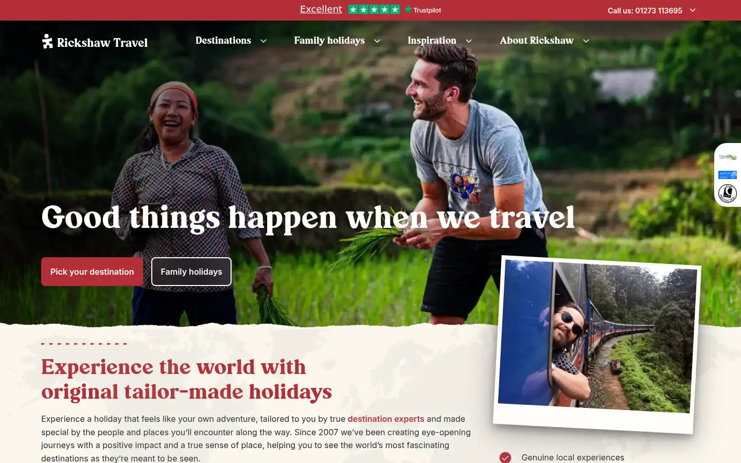 Screenshot of rickshawtravel.co.uk