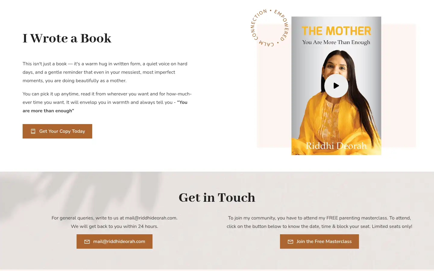 Screenshot of riddhideorah.com