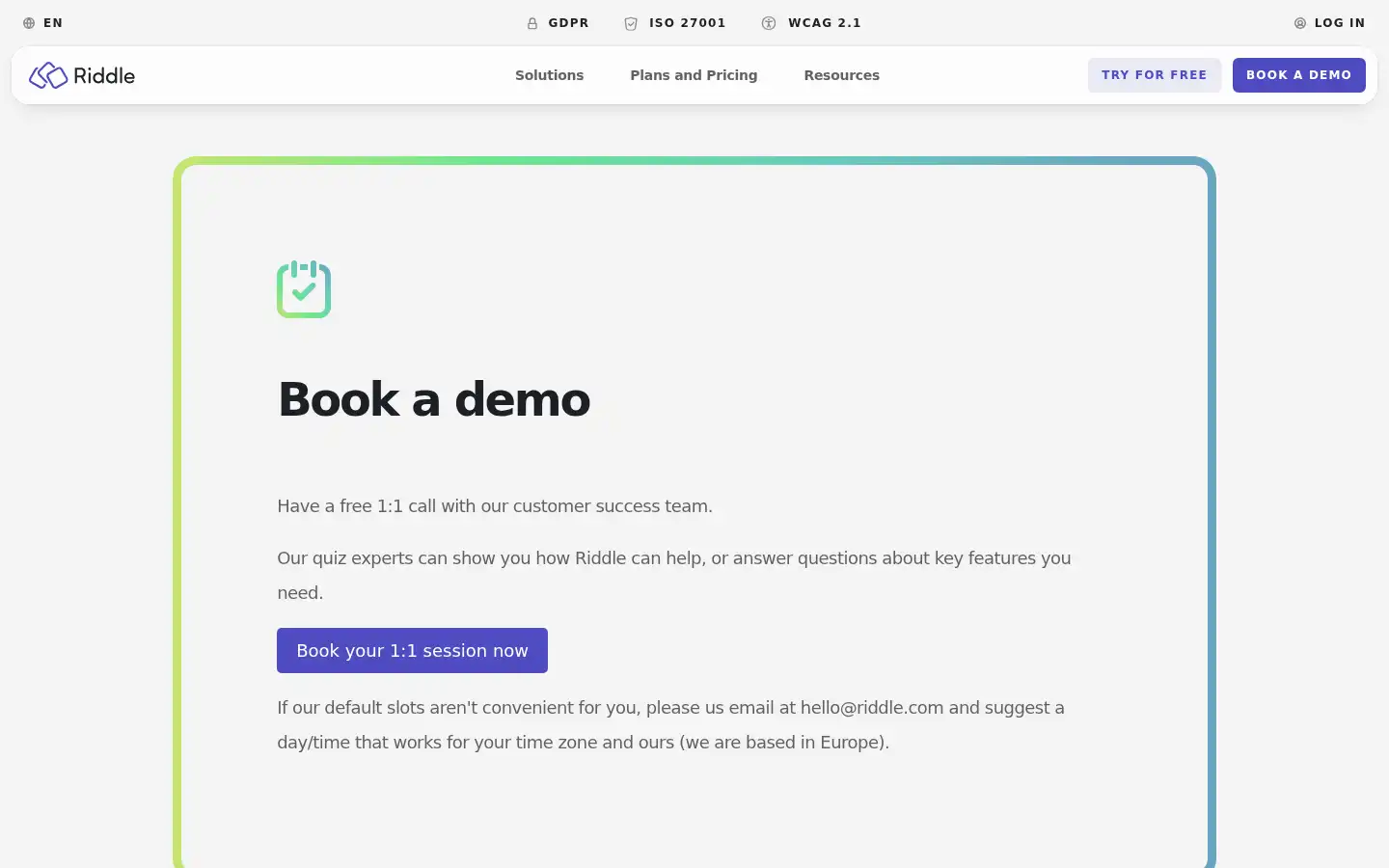 Screenshot of riddle.com